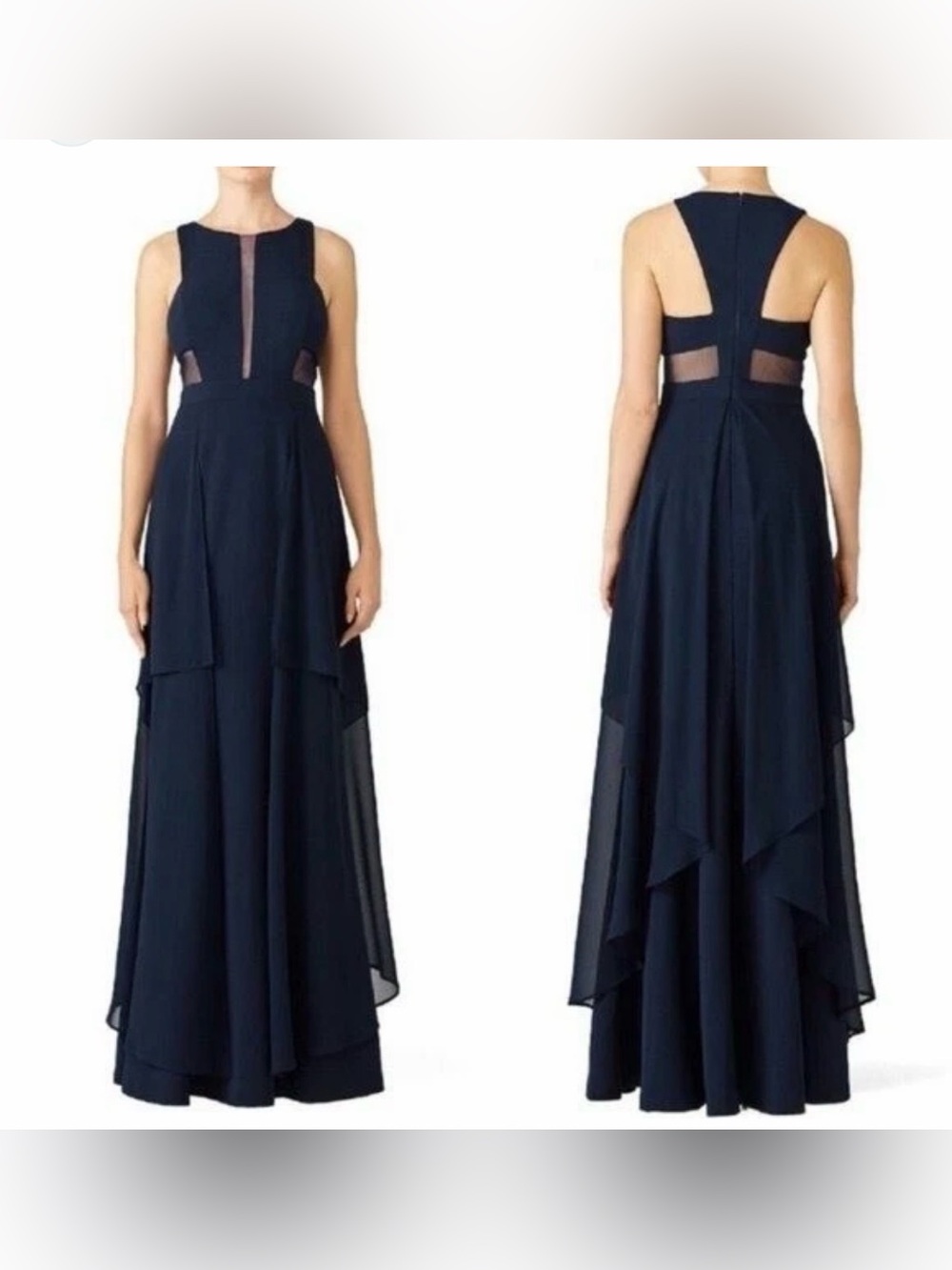 LM Collection Navy Flutter Gown with Defects Size 2